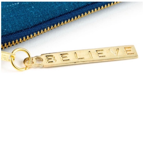 🦋 Butterfly ‘Believe’ Embroidery, Bead, and Sequin Embellished Zip Pouch - NWT - Picture 4 of 7